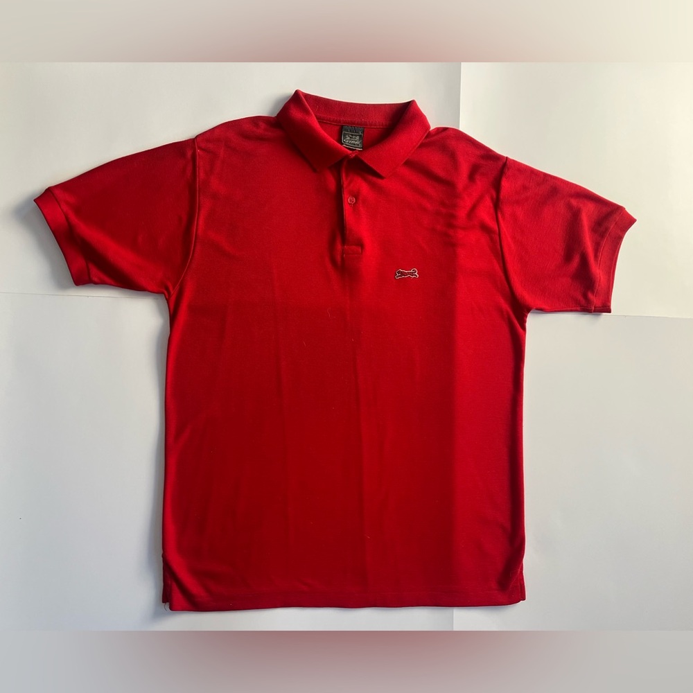 Vintage Le Tigre Polo Shirt Men’s Large Red 50/50 Tiger Logo Preppy Retro